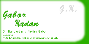 gabor madan business card